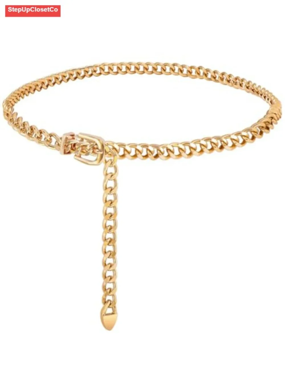 Gold Chain Belt Adjustable Waist Link Belt for Women - Hip Hop Punk Style